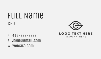 Optical Eye Letter G Business Card Image Preview