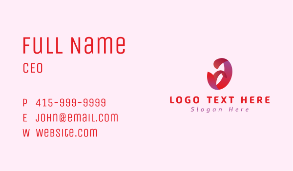 Red Ribbon Letter A Business Card Design Image Preview