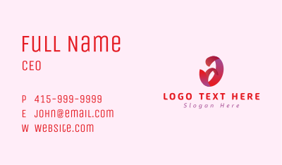 Red Ribbon Letter A Business Card Image Preview