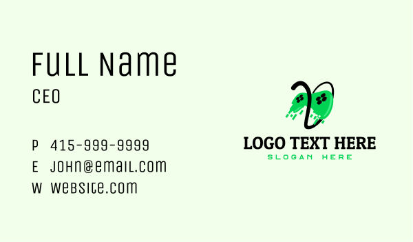 Green Pixelated Controller  Business Card Design Image Preview