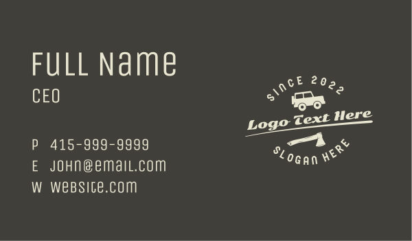 Offroad Truck Axe Business Card Design Image Preview