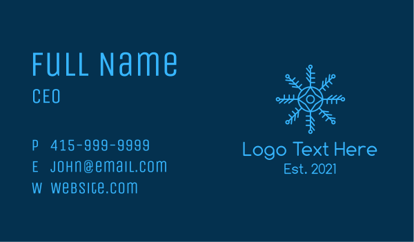 Outline Snowflake Pattern Business Card Design Image Preview