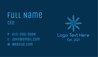 Outline Snowflake Pattern Business Card