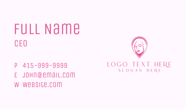 Beauty Woman Pink Pin  Business Card Design Image Preview