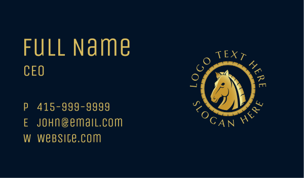 Elegant Horse Mane Business Card Design Image Preview