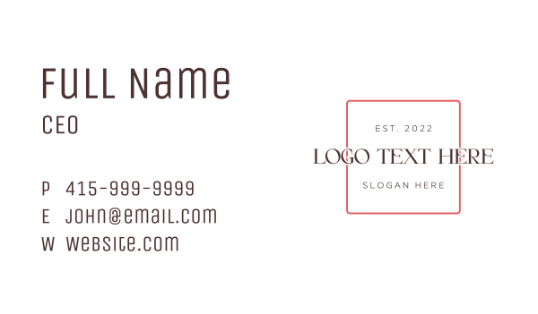 Fashion Clothing Wordmark Business Card Design Image Preview