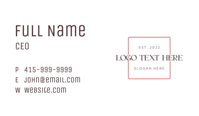 Fashion Clothing Wordmark Business Card Image Preview