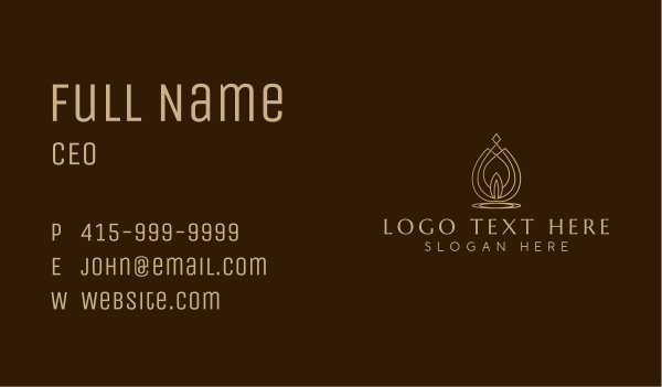 Flame Candle Light Business Card Design Image Preview
