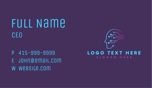 Artificial Intelligence Technology Business Card Design Image Preview