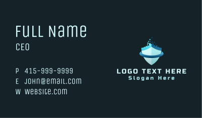 Blue Pixelated Shield Business Card