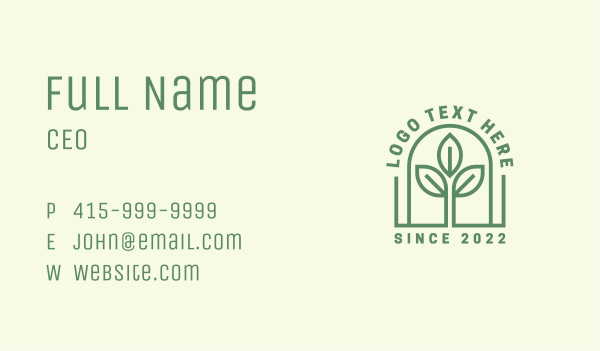 Organic Seedling Garden Business Card Design Image Preview