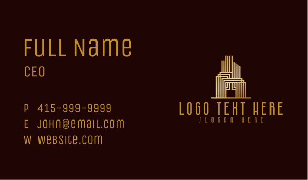 Elegant Tower Architecture Business Card Design Image Preview