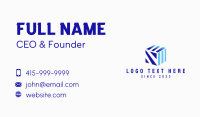 Blue Digital Technology Cube  Business Card Image Preview