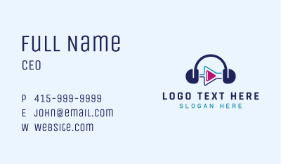 DJ Headphones Music Business Card Image Preview