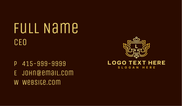Eagle Bird Crown Shield Business Card Design Image Preview