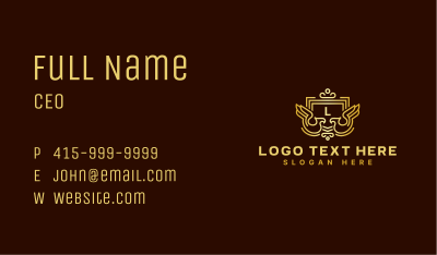 Eagle Bird Crown Shield Business Card Image Preview