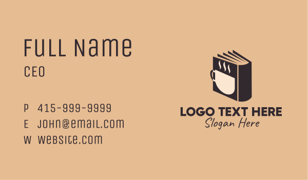 Hot Coffee Book  Business Card Design Image Preview
