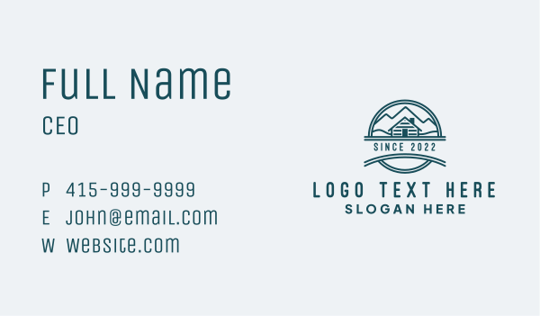 Mountain Cabin House  Business Card Design Image Preview