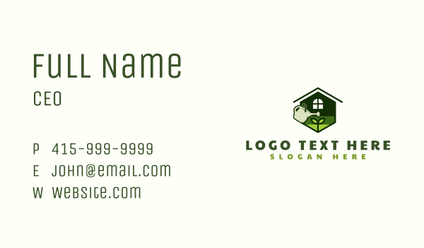 Watering Can Landscaping Business Card Design Image Preview