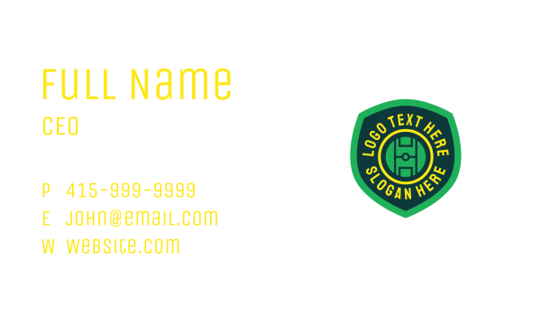 Soccer Field Badge Business Card Design Image Preview