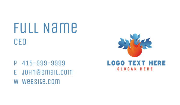 Flame Snow Air Conditioning Business Card Design Image Preview