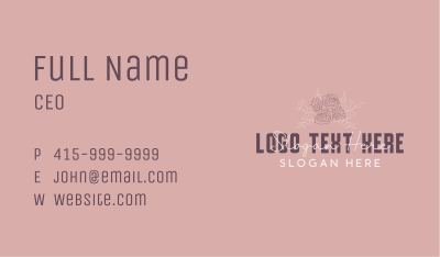 Feminine Flower Wordmark Business Card Image Preview