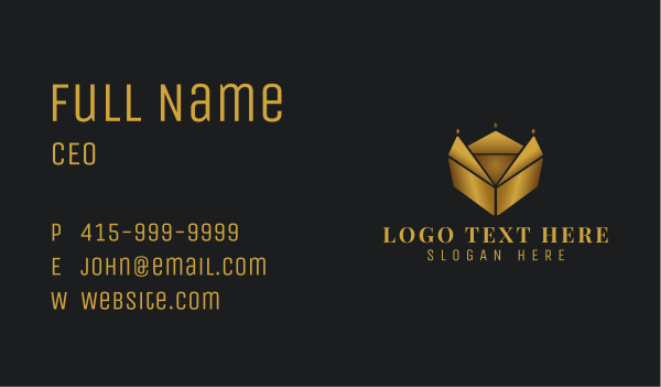 Gold Crown Box Business Card Design Image Preview