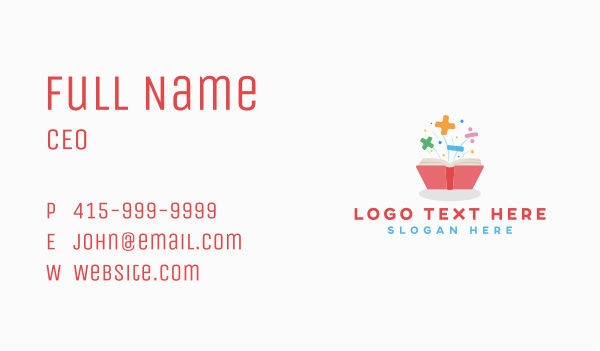 Book Math Learn Business Card Design Image Preview