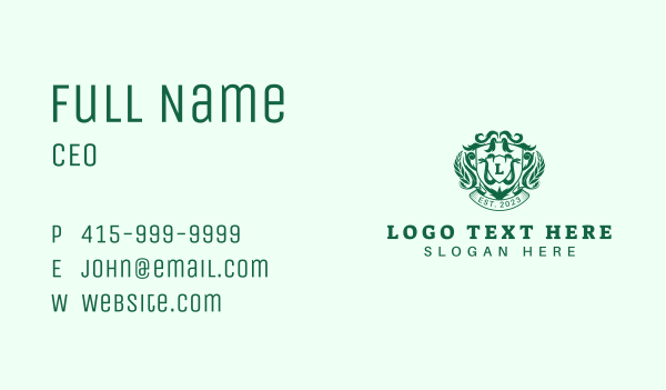 Nature Shield Crest Business Card Design Image Preview