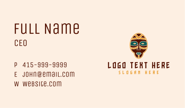 African Tribal Mask Business Card Design Image Preview