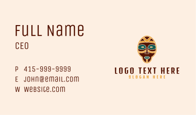 African Tribal Mask Business Card