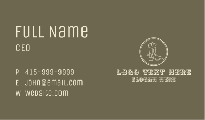 Western Cowboy Boot  Business Card Image Preview