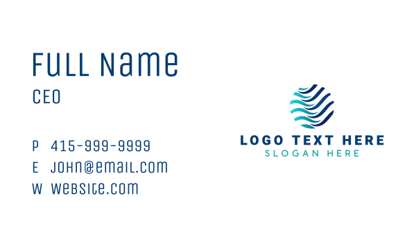 Wave Ocean Water Business Card Design Image Preview