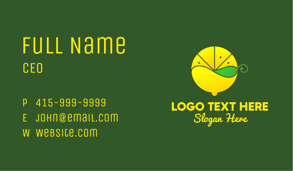 Lemon Tea Leaf Business Card Design Image Preview