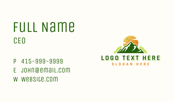 Mountain Sunset Peak Business Card Design Image Preview