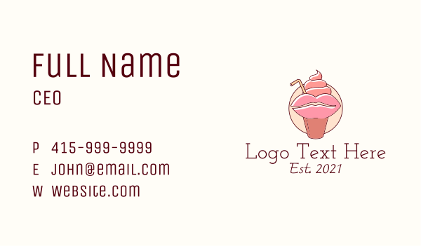 Lips Smoothie Drink Business Card Design Image Preview