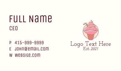 Lips Smoothie Drink Business Card Image Preview