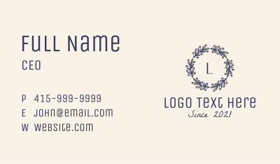Natural Berry Wreath Business Card Image Preview