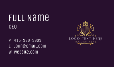 Royal Shield Ornament Business Card Image Preview
