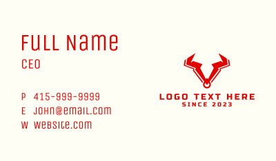 Letter V Bull Horn Business Card Image Preview