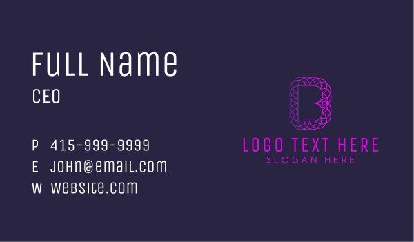 Gradient Letter B Geometric Business Card Design Image Preview