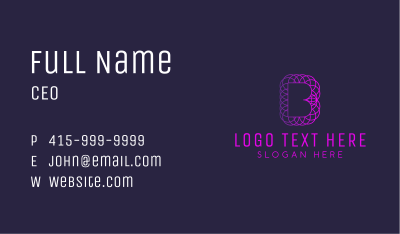 Gradient Letter B Geometric Business Card Image Preview