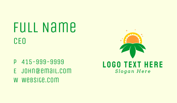 Sun Leaf Landscaping Business Card Design Image Preview