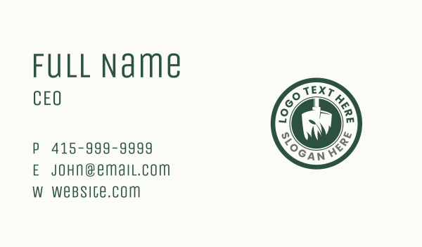 Grass Weed Shovel Badge Business Card Design Image Preview