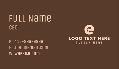 Brown Ram Head Letter E Business Card Image Preview