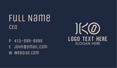 Digital Marketing K & O  Business Card