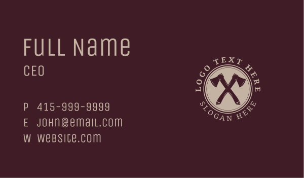 Circle Axe Tool Business Card Design Image Preview