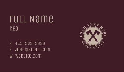 Circle Axe Tool Business Card Image Preview