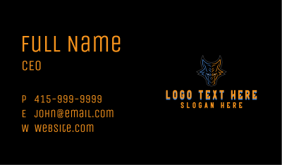 Wolf Head Gaming Business Card Image Preview