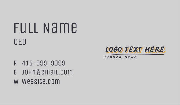 Urban Casual Wordmark Business Card Design Image Preview